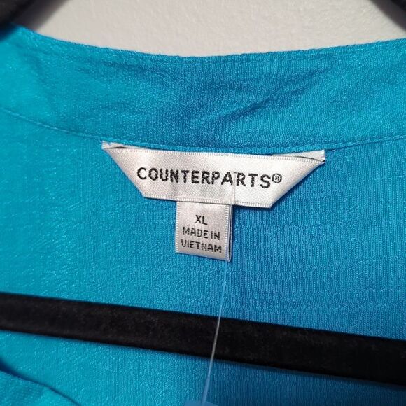 NWT Counterparts Blue Sleeveless Blouse - Picture 4 of 7